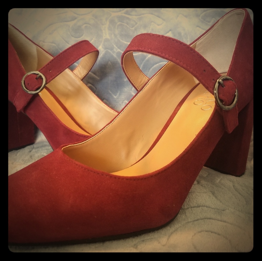 NWOT Franco Sarto Maroon Red Leather Heel